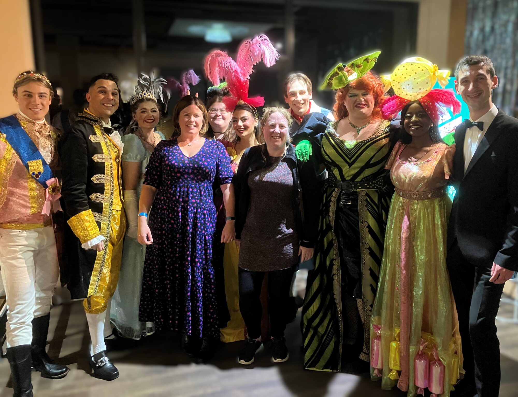 Celebrating four decades of supporting the Roses Theatre - Rachael and Gina representing TB at the Tewkesbury Panto